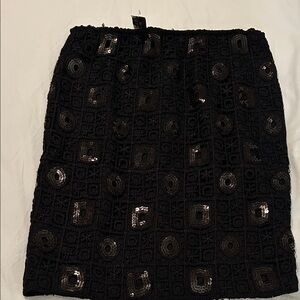 Boston Proper Black Sequin Pencil Skirt